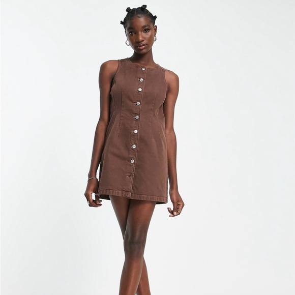 Topshop button down denim dress - Picture 3 of 4